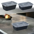 thumbnail image 1 of pstuiky Disposable Plastic Food Storage Containers with Lids Bpa-Free, Food Grade, Microwave & Freezer Safe 50-Pack Rectangle Meal Prep Boxes for Lunch, Leftovers, Parties & Picnics, 1 of 7