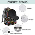 thumbnail image 4 of Game Controller Black Pattern Backpack for School, Cute School Bag with Adjustable Shoulder Straps and Padded Back, 15.7"x11.8"x5.5", 4 of 5