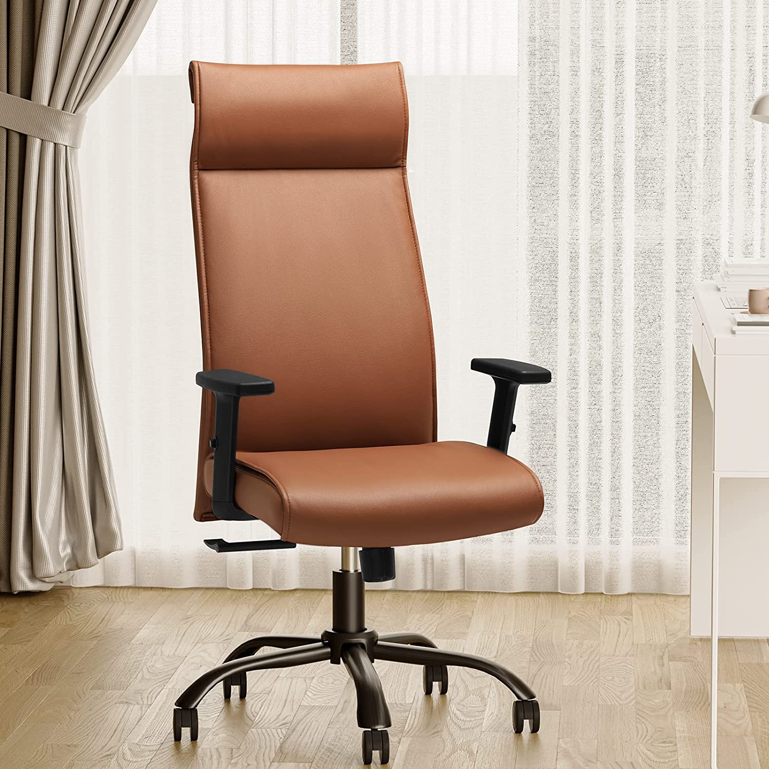 Executive Office Chair with Adjustable Armrest, Modern Ergonomic Home