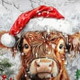thumbnail image 5 of Christmas Highland Cow Shower Curtain for Bathroom, Funny Cute Cow Winter Farmhouse Shower Curtain Set, Rustic Xmas Snowflake Holiday Gray Snow Forest Pine Tree Bathroom Accessories Decor, 60x70in, 5 of 5