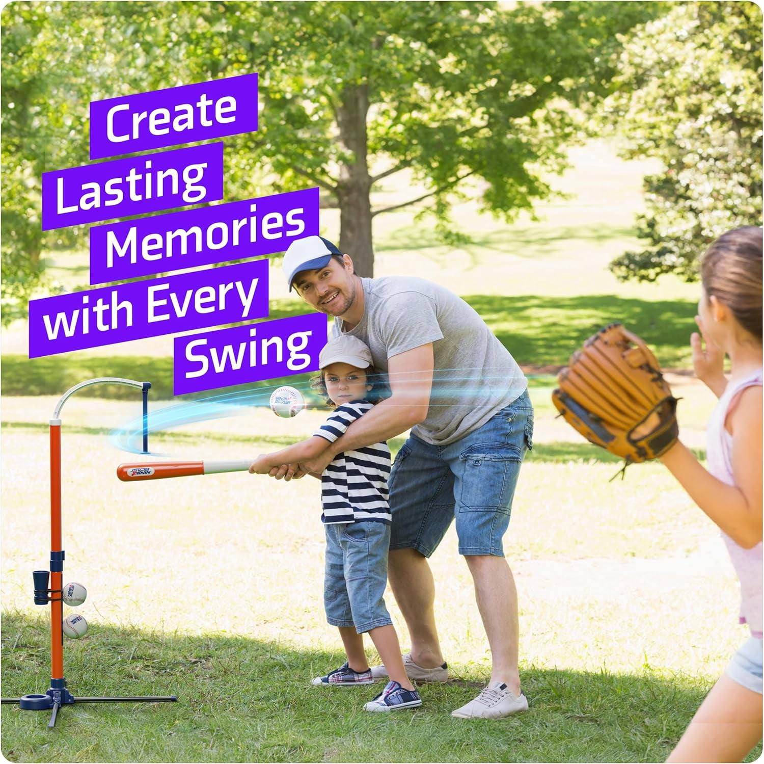 Tee Ball Set for Kids - 4 Year Old Boy Birthday Gift - Baseball Batting Tee for Kids - T Ball Set for Toddlers 3-5, 4-6 - Tball Toys for Ages 3 4 5 6 Year Old Boy - Toddler Outdoor Toys, Baseball Tee