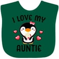 thumbnail image 3 of Inktastic I Love My Auntie with Cute Penguin and Hearts Girls Baby Bib, 3 of 4