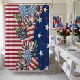 thumbnail image 4 of Independence Day Shower Curtain, 72" x 72", Stripes Stars Heart Flower USA Flag Waterproof Bathroom Curtain Washable Shower Curtain Set with 12 Hooks, 4 of 9