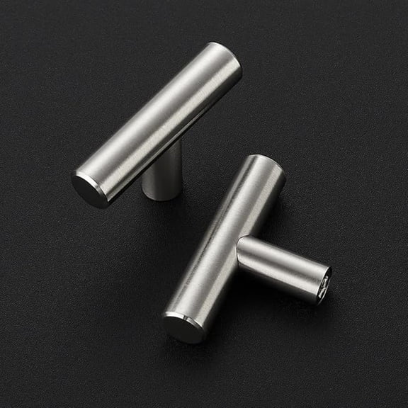 10 Pack Brushed Nickel Cabinet Knobs - Kitchen Cabinet Knobs Silver Cabinet Pulls for Kitchen Cabinet Drawer Stainless Steel Dresser Knobs for Cabinet Hardware 2in Length Single Hole T Bar