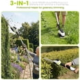 thumbnail image 5 of HOTREE 21V Cordless Pole Hedge Trimmer with 2 x 2.0Ah Batteries and Charger, 12ft Reach 3-in-1 Foldable Hedge Shrub Trimmer and Grass Shear ,Grey, 5 of 8