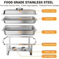 thumbnail image 4 of Lumiparty Chafing Dish for Buffet 4 Pack, 8 QT Food Servers and Warmers Stainless Steel Chafing Dish Buffet Set with Water Pan for Parties, Weddings, Banquets, and Catering, Silver, 4 of 7
