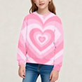 thumbnail image 4 of Fall Loose Tops for Girl Heart Printed Color Contrast Long Sleeve Crew Neck Fashion Casual Pullover Top for Daily Wear Multicolor 07 9-10 Years, 4 of 7