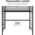 thumbnail image 3 of Bonnlo Twin Metal Loft Bed Frame for /Adults/Teens, Space-Saving Design, Black, 3 of 7