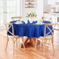thumbnail image 3 of 210GSM Round Table cloth, Water Resistance Microfiber Tablecloth, Decorative Fabric Circular Table Cover for Outdoor and Indoor Use (Royal Blue, 60 Inch Diameter), 3 of 6