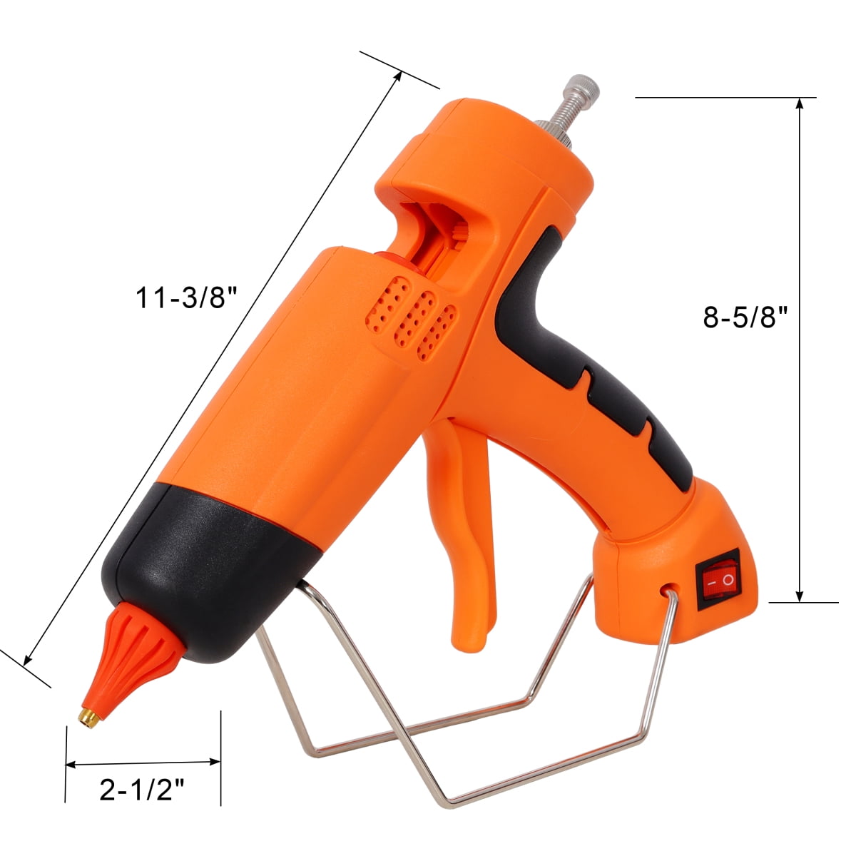 LuckyNote 350W Hot Glue Gun with 4 Nozzles & 24 Glue Sticks, Professional DIY Craft Repair Thermo Tool, Orange