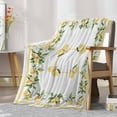 thumbnail image 7 of Lemon Yellow Flannel Blanket for Bed, Modern Country Flower Floral Summer Spring Soft Cozy Warm Couch Throw Blanket, Lightweight Fluffy Plush Bedding Blankets for Sofa Decor All Season 50"x60", 7 of 7