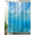 thumbnail image 3 of Blue Teal Summer Beach Waterproof Fabric Shower Curtain, Coastal Nautical Seawater Ocean Shower Curtain for Bathroom Curtains Bathtubs Hotel Washable Shower Curtains with 12 Hooks Extra Long 72x96, 3 of 6