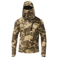 thumbnail image 6 of Domuza Sun Hoodies for Men Uv Protection Upf 50+ Fishing Hiking Long Sleeve Lightweight Rash Guard Hoodie With Face Mask Earthy Yellow 3XL, 6 of 6