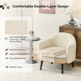 thumbnail image 4 of Ktaxon Corduroy Accent Chair, Deep Seat Armchair with Wood Legs, Comfy Sinlge sofa for Living Room, Bedroom, Reading Nook Beige, 4 of 11