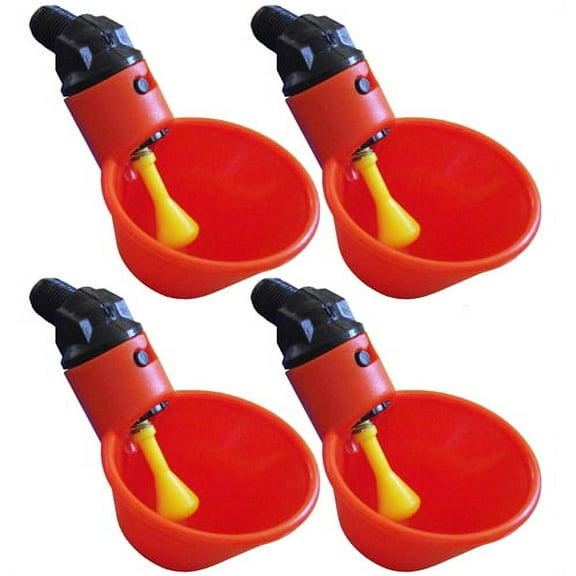 4 Pack Of Automatic Cup Style Poultry Chicken Drinkers