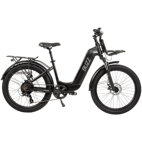 Buzz 24" Cerana 2 48V Electric Bike, Fits Riders 60" , Matte Black, Adult, Unisex