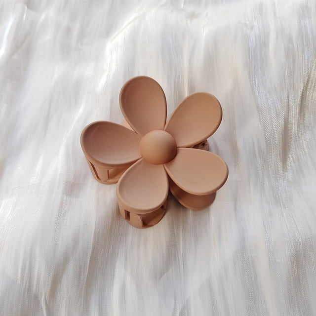 Pinza para el pelo con forma de flor esmerilada de color caramelo de verano para mujer