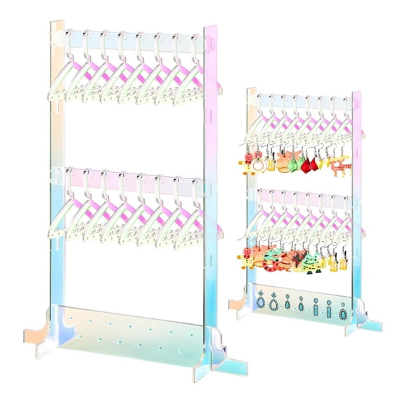 Acrylic Earring Holder Rack With Hangers Jewelry Display Stand Ear Studs Tabletop Storage For Women Girl