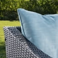 thumbnail image 2 of Charles Outdoor Gray Wicker Club Chairs with Teal Water Resistant Cushions (Set of 2), 2 of 4