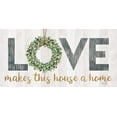 thumbnail image 2 of Rae, Marla 18x11 Black Ornate Wood Framed with Double Matting Museum Art Print Titled - Love Makes This House a Home with Wreath, 2 of 4