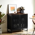 thumbnail image 3 of Sideboard Cabinet, Small Buffet With Storage, Accent Cabinet With 2 Doors and Adjustable Shelf, Wooden Credenza for Living Room, Kitchen, Black, 3 of 7