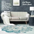 thumbnail image 6 of Flowers Rug Design 301 - 2'6"x2'6" Round, Blue, 6 of 6
