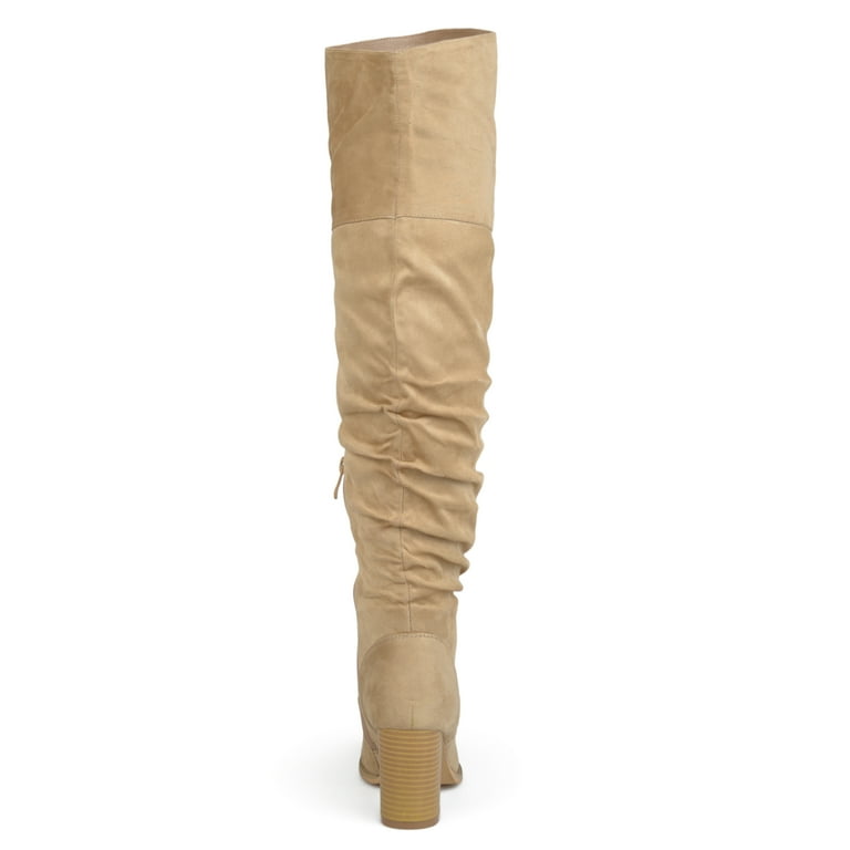 Journee Womens Kaison Stacked Heel Over The Knee Boots