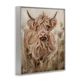 thumbnail image 4 of Curly Haired Highland Cattle Gray Framed Giclee Art, design by Ashley Bradley, 4 of 9