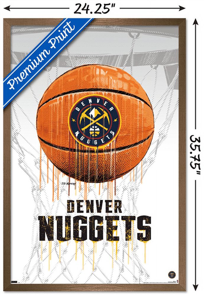 NBA Denver Nuggets - Drip Basketball 21 Wall Poster, 22.375" x 34", Framed