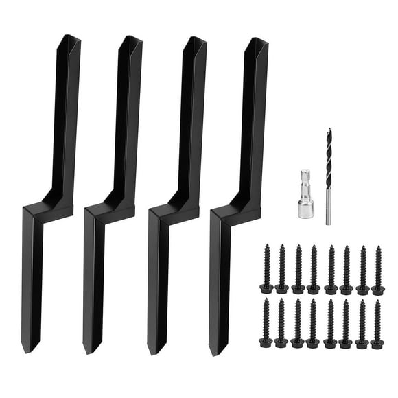 Colaxi Fence Post Repair Stakes 4 Pack Wear Resistant Sturdy Easy Use Fence Post Anchor Ground Spikes for Repairing Tilted Fence Post