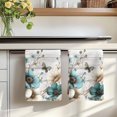 thumbnail image 7 of Teal Tulip Butterfly Kitchen Towels Set of 1, Beige Turquoise Floral Grey Wooden Absorbent Dish Towels for Kitchen, Microfiber Hand Towel, Quick Drying Tea Towel for Cleaning Decorative Dishcloths, 7 of 7