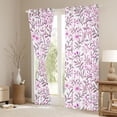thumbnail image 3 of Homewish Spring Garden Blackout Curtains Set of 2 (52x84 Each) for Teens,Pink Floral Leaves Window Curtains,Chic Flowers Curtains and Drapes,Luxury Bedroom Decor, 3 of 6