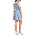thumbnail image 3 of INSPIRE CHIC Women's Peter Pan Collar Dresses Short Sleeve A-Line Mini Dress XS Blue, 3 of 6