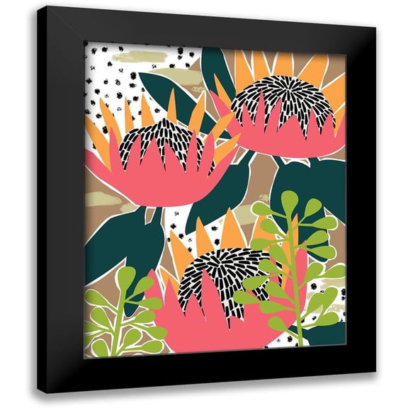 Wang, Melissa 12x14 Black Modern Framed Museum Art Print Titled - King Protea I