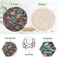 thumbnail image 4 of Yayeee 6 PCS Drink Coasters with Holder Set Woven Absorbent Round Tabletop Hot Pad, Peony Dusk Pattern, 4 of 7
