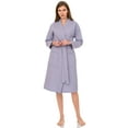 thumbnail image 3 of TowelSelections Women's Waffle Bathrobe 100% Cotton Soft Kimono Spa Bath Robe X-Small/Small Purple Heather, 3 of 6