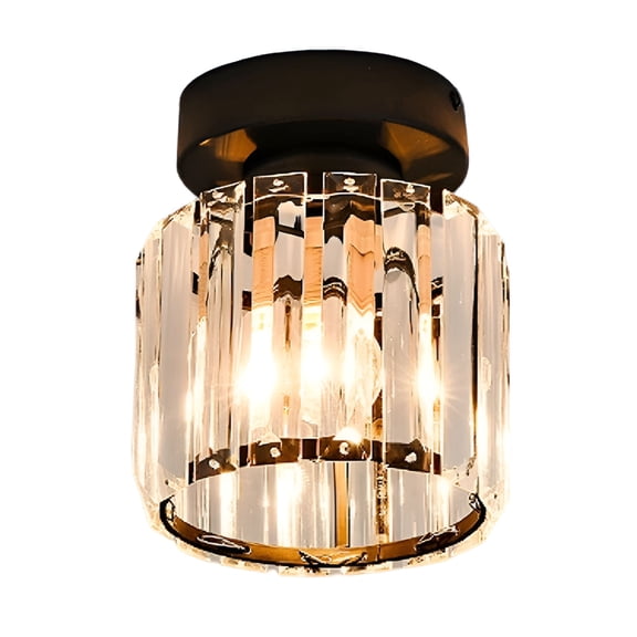 HIBIBUD Crystal Ceiling Light Fixture,Modern Semi Flush Mount Ceiling Light Shadow,Small Crystal Ceiling Chandelier for Hallway Living-Room Bedroom Entrance Walk-in Closet