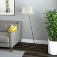 thumbnail image 2 of Evelyn&Zoe Markos Tilted Floor Lamp with Fabric Shade, Brass/White, 2 of 5