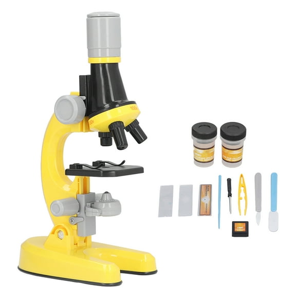 Kids Microscope Kit LED 1200X Microscope Specimen Slides Science Educational Toy Birthday for Children