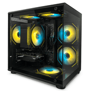 Suevery PC Desktop Computer, AMD Ryzen 7, Radeon RX 560 4G, DDR4 RAM 16G, 512GB SSD, WiFi 6, RGB Lighting, Black