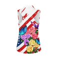 thumbnail image 2 of HUIACONG Vintage Flag Roses Breathable Ladies Golf Shirts, Half Zip Golf Tank Tops Lightweight Quick Dry for Sports Tennis Running, 2 of 7