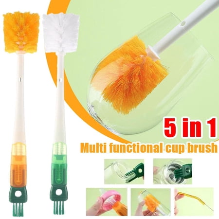 HAVELOR 5-in-1 Cup Brush 14.17 in Long Handle for Deep Cleaning Ideal for Water Bottles and Travel Mugs(yellow 1 set) HAVELOR 5-in-1 Cup Brush 14.17 in Long Handle for Deep Cleaning Ideal for Water Bottles and Travel Mugs(yellow 1 set)