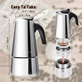 thumbnail image 2 of 6 Cups Stainless Steel Moka Coffee Pot Espresso Coffee Maker, 300ML Portable Coffee Container, Suitable for Induction Cooker, Home or Office Use, 2 of 6