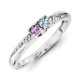 thumbnail image 2 of 14K White Gold Ring Band Mother's & Family Semi Mount Diamond center Stone Mounting 4 mm, Size 6, 2 of 3