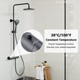 thumbnail image 3 of CASAINC 3-Spray Patterns 9 in. Thermostatic Rain Shower Faucet Wall Mount Dual Shower Heads with Spot Resist in Matte Black, 3 of 10
