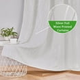 thumbnail image 4 of Topfinel 100% Blackout Two Layer Silver Foil Wave Printed Grommet Curtains for Living Room Bedroom,Full Shading Curtains for Home,Super Heavy-Duty Thermal Insulated Drapes,Cream,42 x 96 inch,2 Panels, 4 of 9