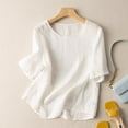 thumbnail image 2 of TAGOLD Summer Casual Tops,Plus Size T-shirt Blouse for Womens, Fashion Women's Summer 1/2 Sleeve Round-Neck Tank Comfy Regular,Short Sleeve Round-Neck Blouses & Shirts, 2 of 5