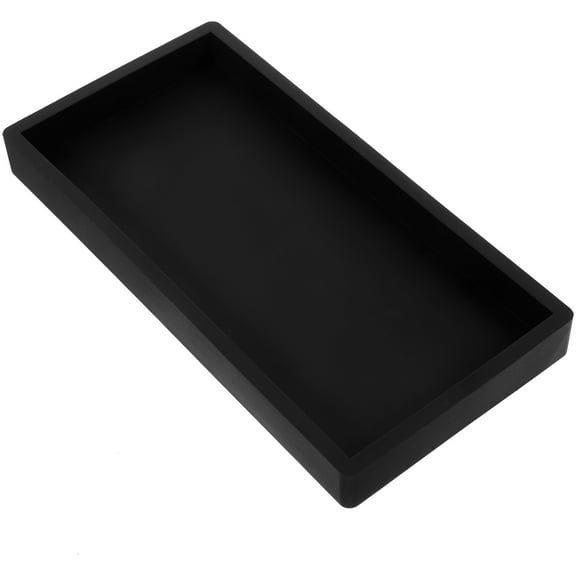 Black Silicone Decorative Tray for Storage Use Perfect for Bathroom Vanity Desktop Organization 6 x