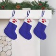 thumbnail image 3 of Gcvizuso Christmas Stockings, Clearance Christmas Decor, Knitted Hosiery Wool Hosiery Embroidered Dog's Paw Snowflake Children's Candy Gift Bag Blue Christmas Stocking Gift Bag, 3 of 7