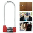 thumbnail image 2 of Zinc Alloy U shape Combination Digit Password Code Lock Extra Long Cabinet Door Padlock, 2 of 9